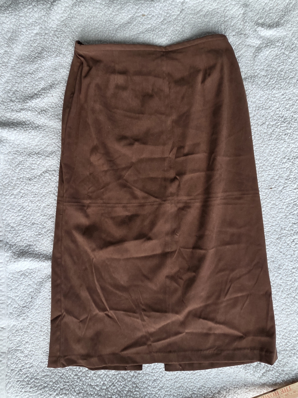 Norton McNaughton Womens Skirt Brown Long Faux Suede Size 18